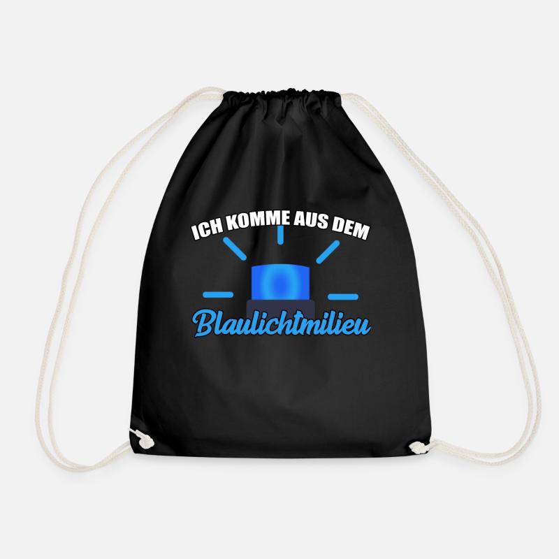 Feuerwehr Polizei lustiges Geschenk - Turnbeutel - Schwarz