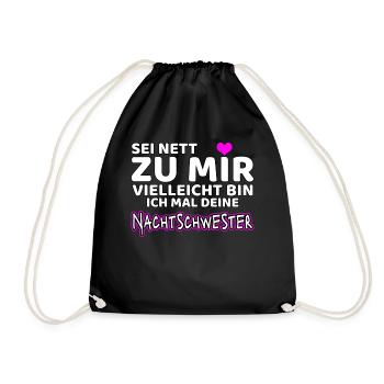 Nurse Night Nurse Funny Gift - Drawstring Bag - black - Front
