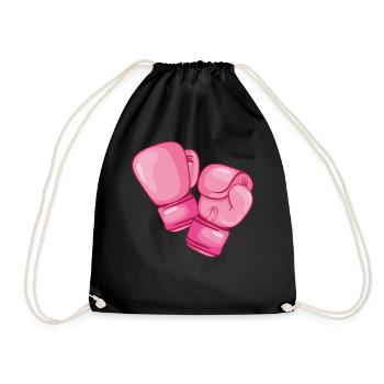 Boxing Fist Fight Pink Boxing Punch Gift - Drawstring Bag - black - Front