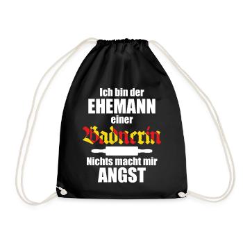 Lustiger Spruch für Ehemänner | Baden Badenerin - Turnbeutel - Schwarz - Vorne