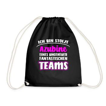 Azubine Azubi Team lustiges Geschenk - Turnbeutel - Schwarz - Vorne