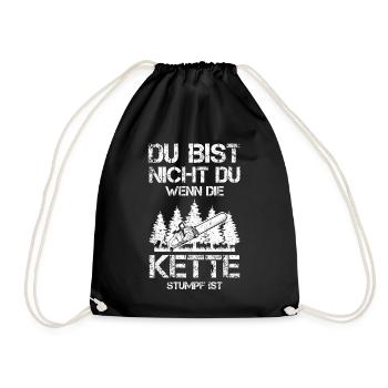 Holzfäller Förster Geschenkidee - Turnbeutel - Schwarz - Vorne