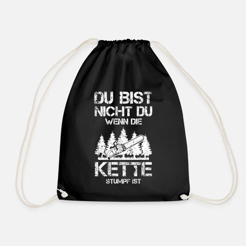Holzfäller Förster Geschenkidee - Turnbeutel - Schwarz