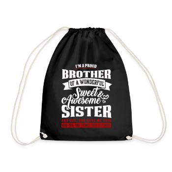 Bruder Und Schwester - Turnbeutel - Schwarz - Vorne