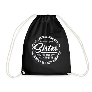 Schwestern Sprüche Liebe Beste Schwester Geschenk - Turnbeutel - Schwarz - Vorne