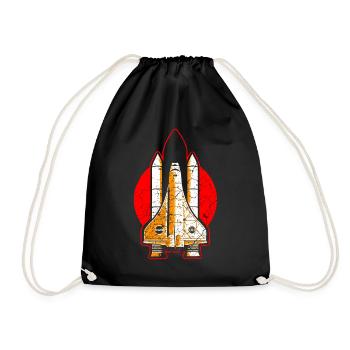 Space Shuttle NASA rocket - Drawstring Bag - black - Front