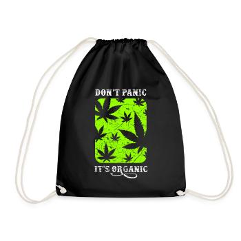 Cannabis hemp hashish marijuana - Drawstring Bag - black - Front