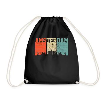 Amsterdam Souvenir - Turnbeutel - Schwarz - Vorne