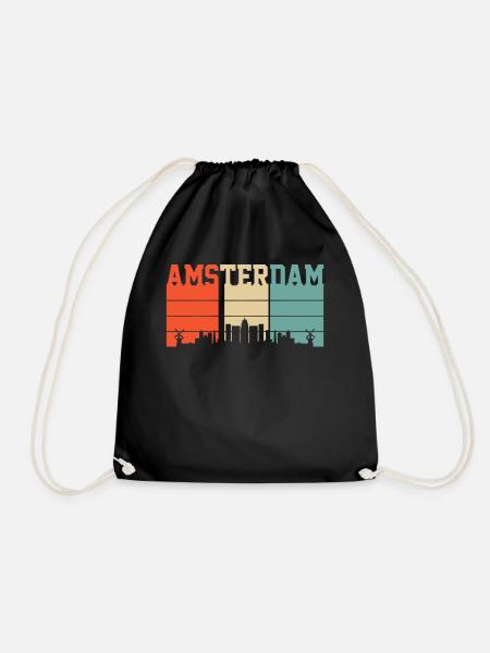 Amsterdam - Turnbeutel - Schwarz