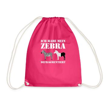 Lustiges Informatik Zebra Defragmentiert Geschenk - Turnbeutel - Fuchsia - Vorne