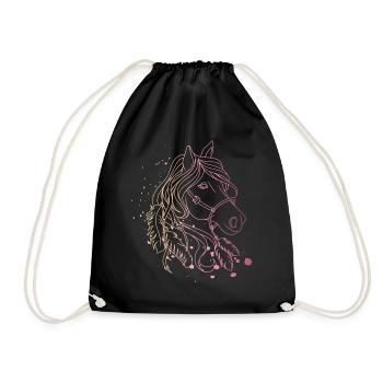 chevaux coloré équitation tête de chevalnaar cadeau - Sac de sport léger - noir - Devant