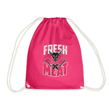 Butcher butcher occupation gift - Drawstring Bag - fuchsia - Front