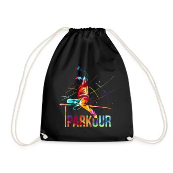 Parkour Geschenk - Turnbeutel - Schwarz - Vorne