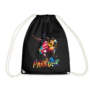 Parkour Traceur - Turnbeutel - Schwarz - Vorne