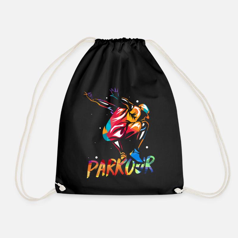 Parkour Traceur - Drawstring Bag - black