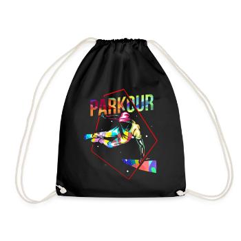 Parkour Geschenk - Turnbeutel - Schwarz - Vorne