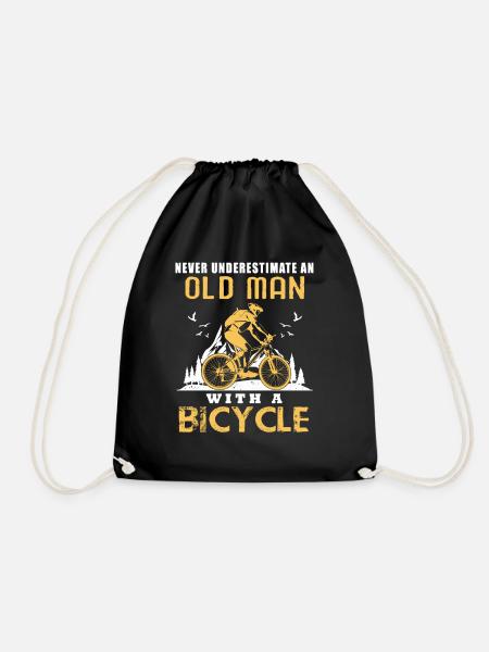 Never Underestimate an Old man with a Bicycle - Turnbeutel - Schwarz