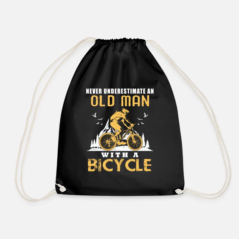 Never Underestimate an Old man with a Bicycle - Turnbeutel - Schwarz