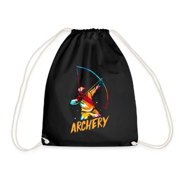 Archery gift - Drawstring Bag - black - Front