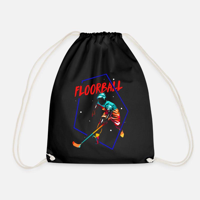 Floorball Geschenk - Turnbeutel - Schwarz