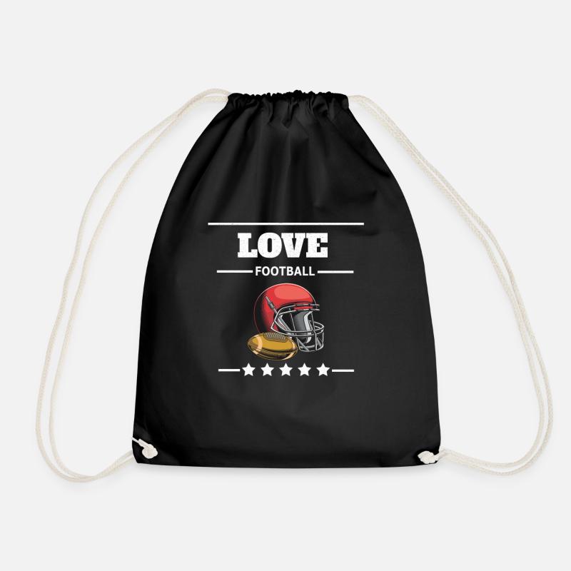 American football - Drawstring Bag - black