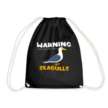 seagulls - Drawstring Bag - black - Front