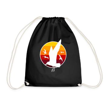 seagulls - Drawstring Bag - black - Front