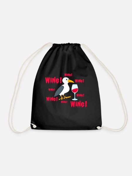 seagulls - Drawstring Bag - black