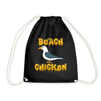 Beach Chicken Cool Möwe Seevogel Wildnis Geschenk - Turnbeutel - Schwarz - Vorne