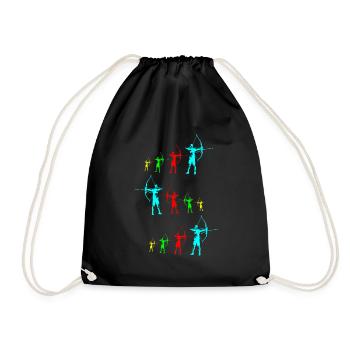 Bogenschütze Bogenschießen Bogenjagd Geschenk - Turnbeutel - Schwarz - Vorne