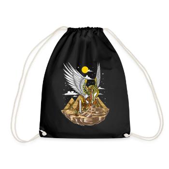 Egyptian Pyramids Sphinx Pharaoh God - Drawstring Bag - black - Front