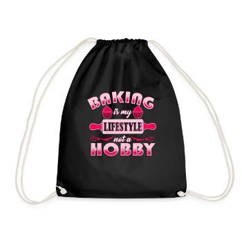 Baking baker baker - Drawstring Bag - black - Front