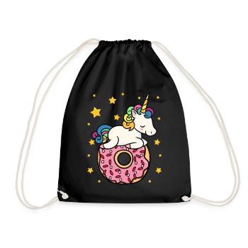 Unicorn Donut - Turnbeutel - Schwarz - Vorne