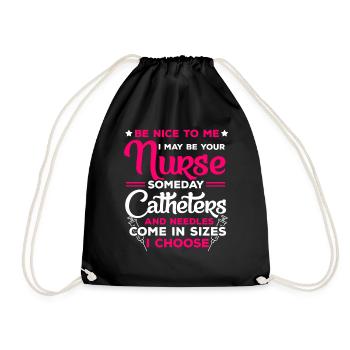 Krankenschwester Lustiger Spruch - Turnbeutel - Schwarz - Vorne