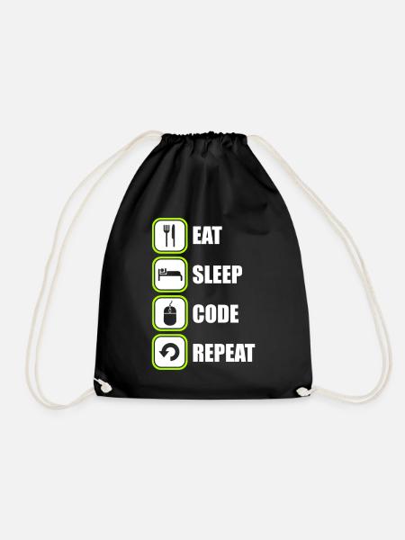 Programmer Programmer Programming Code - Drawstring Bag - black