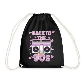 Back to the 90s 90er Jahre Outfit Motto Party - Turnbeutel - Schwarz - Vorne