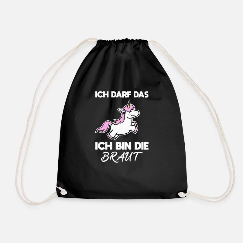 Einhorn Junggesellinnenabschied Team Braut - Turnbeutel - Schwarz