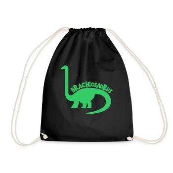 Dino Dinosaurier Tier Geschenk - Turnbeutel - Schwarz - Vorne