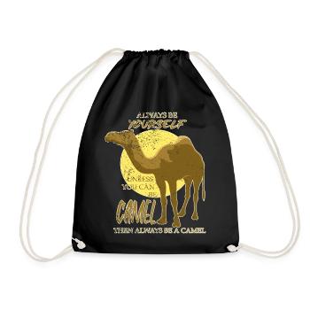 Cadeau animal de chameau - Sac de sport léger - noir - Devant