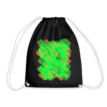 Rayures vert néon orange - Sac de sport léger - noir - Devant