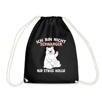 Ich bin nicht schwanger nur etwas mollig - Turnbeutel - Schwarz - Vorne