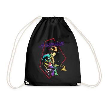 Anesthetist anesthesiologist gift - Drawstring Bag - black - Front