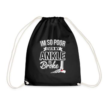 Je suis si pauvre que même ma cheville est cassée - Sac de sport léger - noir - Devant