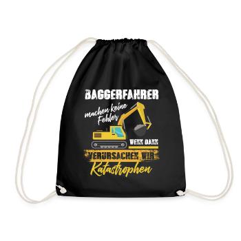 Bagger Graben - Turnbeutel - Schwarz - Vorne
