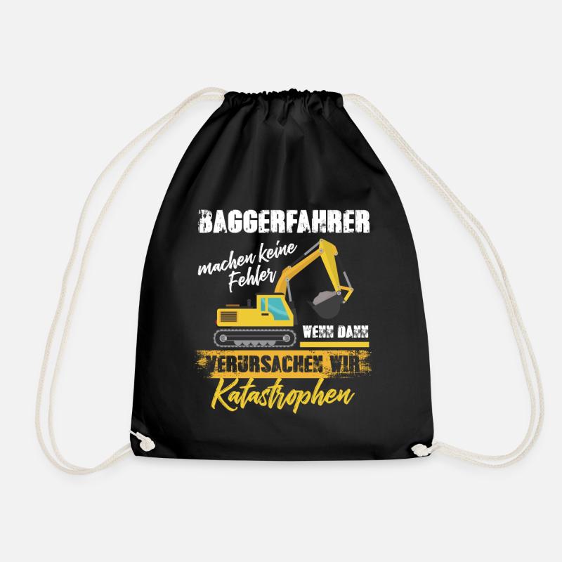 Bagger Graben - Turnbeutel - Schwarz