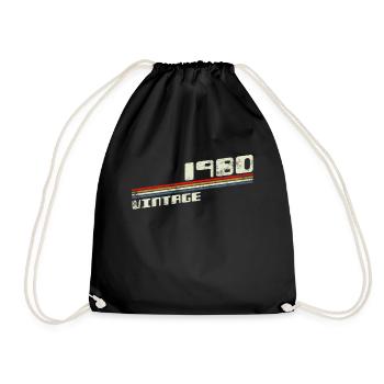 Chemise 40e anniversaire style rétro vintage des années 1980 - Sac de sport léger - noir - Devant