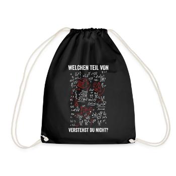 Mathematik Chemie Physik Lehrer Schule Geschenk - Turnbeutel - Schwarz - Vorne