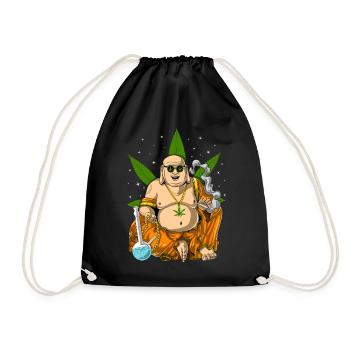 Buddha, der Unkraut raucht - Turnbeutel - Schwarz - Vorne