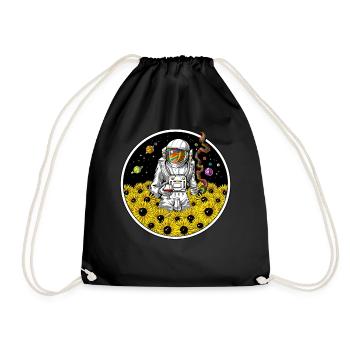 Astronaute psychédélique tournesol - Sac de sport léger - noir - Devant