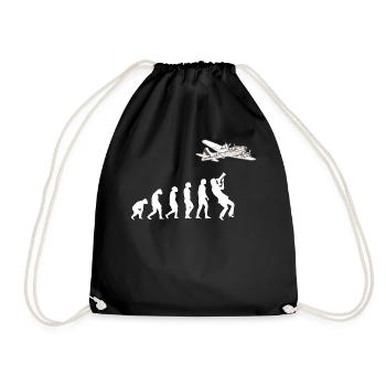 Planespotter pilot airplane flying hobby gift - Drawstring Bag - black - Front